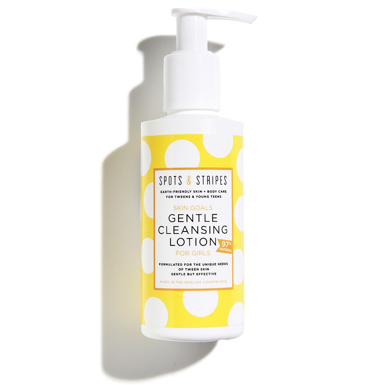 A gentle cleansing lotion specially for teen/teenage/tween girls, by earth-friendly skincare brand Spots & Stripes.