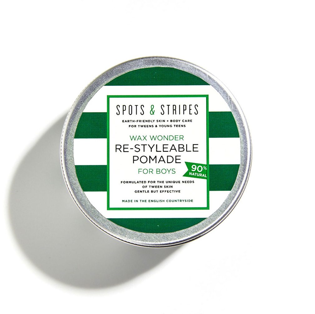 Natural Hair Pomade for Teens and Tweens, Re-styleable and gentle, washes out - Spots & Stripes