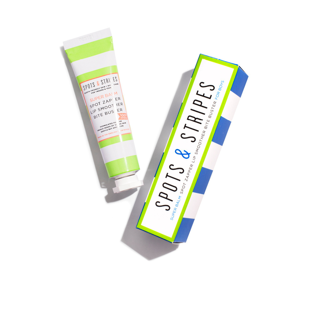 A Spot Zapper, Lip Smoother, Bite Buster, specially formulated for young teenage/teen/tween boys and their unique skin needs. A natural pimple buster made in England."